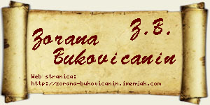 Zorana Bukovičanin vizit kartica